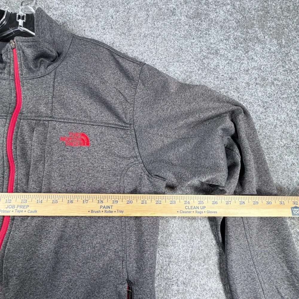 The North Face Jacket Mens XL Gray Full Zip Fleece Lined Mock Neck Lightweight